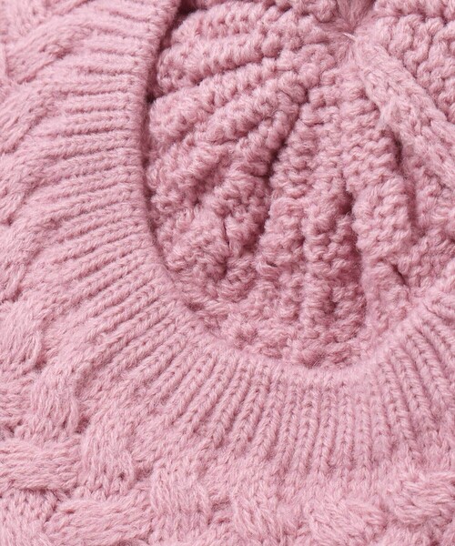 BeBe（ベベ）の「【お揃い】ポコポコニットベレー帽（ハンチング/ベレー帽・キッズ・オフホワイト/ピンク・M/S）」の14枚目の写真