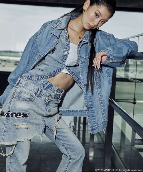 AVIREX×MOUSSY》TWIN SLIM FLARE DENIM PANTS（デニムパンツ）｜MOUSSY