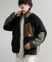 KRIFF MAYER | KRIFF MAYER クリフメイヤー スタンドネック異素材配色切替ダブルジップシャギーボアジャケット 2514400(ブルゾン)