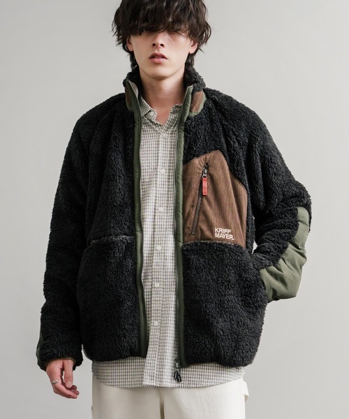 KRIFF MAYER クリフメイヤー スタンドネック異素材配色切替ダブル