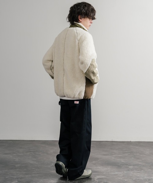 KRIFF MAYER クリフメイヤー スタンドネック異素材配色切替ダブル