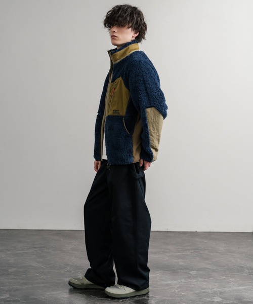 KRIFF MAYER(クリフメイヤー)の「KRIFF MAYER クリフメイヤー スタンドネック異素材配色切替ダブルジップシャギーボアジャケット 2514400(ブルゾン・メンズ・ナチュラル/グレー/ブラック/ブラウン/グリーン/ネイビー/マルチ/その他・M/L/XL)」の20枚目の写真