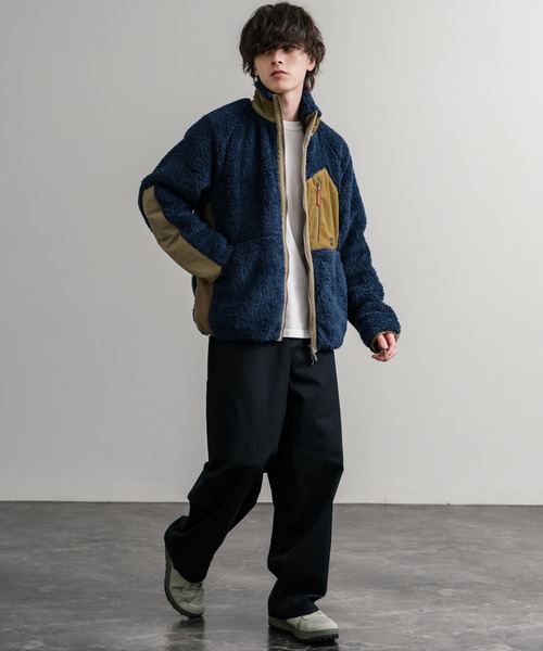 KRIFF MAYER(クリフメイヤー)の「KRIFF MAYER クリフメイヤー スタンドネック異素材配色切替ダブルジップシャギーボアジャケット 2514400(ブルゾン・メンズ・ナチュラル/グレー/ブラック/ブラウン/グリーン/ネイビー/マルチ/その他・M/L/XL)」の21枚目の写真