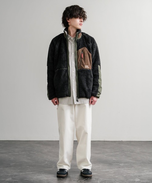 KRIFF MAYER クリフメイヤー スタンドネック異素材配色切替ダブル