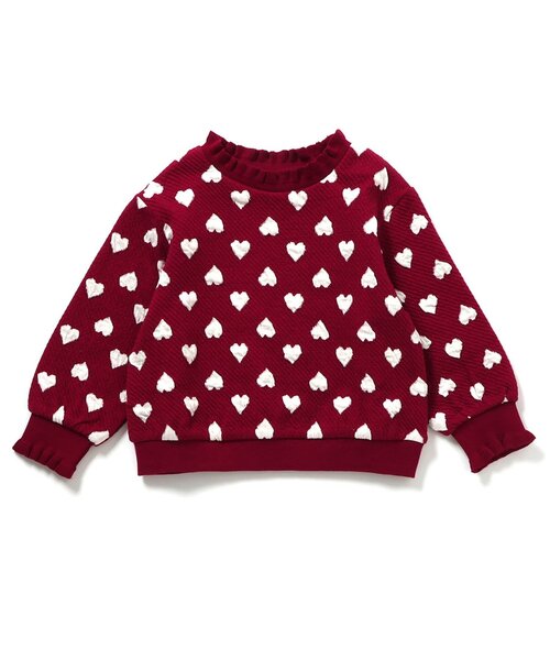 apres les cours（アプレレクール）の「【ジュニア対応】ハート・フラワージャガードトレーナー（スウェット・キッズ・レッド/アイボリー/サックスブルー・90/100/110/120/130/140/80）」の17枚目の写真