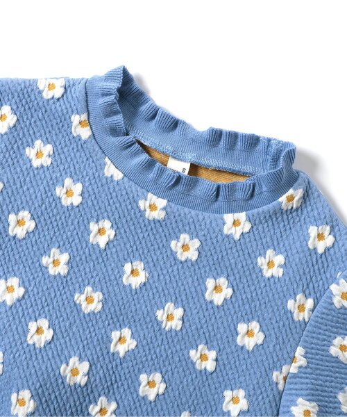 apres les cours（アプレレクール）の「【ジュニア対応】ハート・フラワージャガードトレーナー（スウェット・キッズ・レッド/アイボリー/サックスブルー・90/100/110/120/130/140/80）」の13枚目の写真