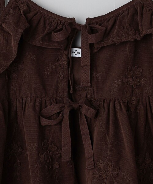coen(コーエン)の「3Dフラワー刺繍 コーデュロイキャミソール【インフルエンサー紹介アイテム】(キャミソール・レディース・ブラウン/ナチュラル/ブラック・FREE)」の21枚目の写真