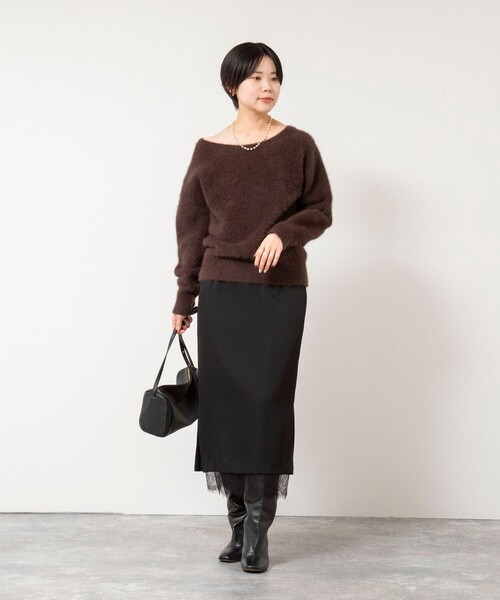 NOLLEY’S Sophi（ノーリーズソフィ）の「レースレイヤードタイトスカート（スカート・レディース・ブラック・34/36/38）」の7枚目の写真