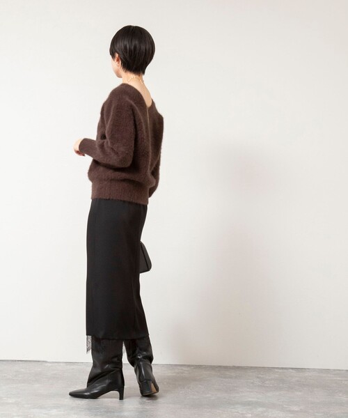 NOLLEY’S Sophi（ノーリーズソフィ）の「レースレイヤードタイトスカート（スカート・レディース・ブラック・34/36/38）」の8枚目の写真