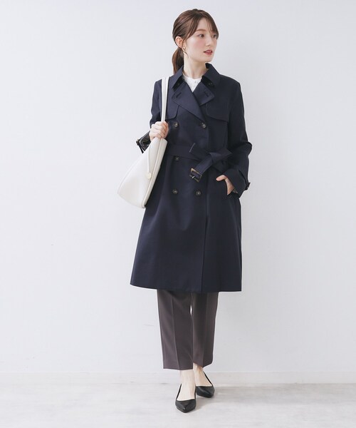 index（インデックス）の「トレンチコート【洗濯機OK/撥水/花粉対応】《XS～3L》（トレンチコート・レディース・ネイビー/ベージュ/ベージュ系その他7/ブラウン系その他7/サックスブルー・38/36/40/34/44/42）」の7枚目の写真