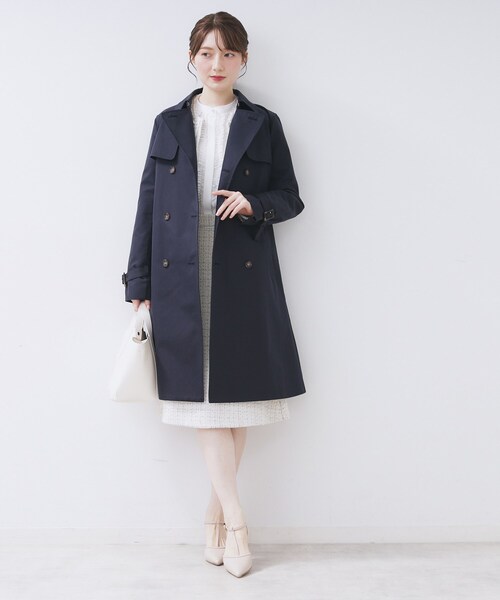index（インデックス）の「トレンチコート【洗濯機OK/撥水/花粉対応】《XS～3L》（トレンチコート・レディース・ネイビー/ベージュ/ベージュ系その他7/ブラウン系その他7/サックスブルー・38/36/40/34/44/42）」の9枚目の写真