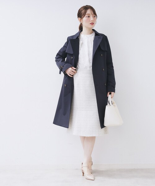 index（インデックス）の「トレンチコート【洗濯機OK/撥水/花粉対応】《XS～3L》（トレンチコート・レディース・ネイビー/ベージュ/ベージュ系その他7/ブラウン系その他7/サックスブルー・38/36/40/34/44/42）」の10枚目の写真