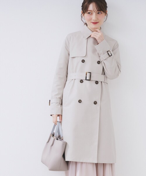 index（インデックス）の「トレンチコート【洗濯機OK/撥水/花粉対応】《XS～3L》（トレンチコート・レディース・ネイビー/ベージュ/ベージュ系その他7/ブラウン系その他7/サックスブルー・38/36/40/34/44/42）」の14枚目の写真