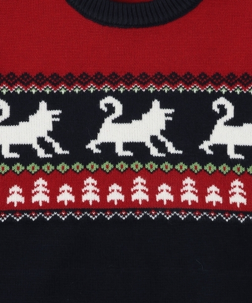 kladskap（クレードスコープ）の「オオカミニットプルオーバー（ニット/セーター・キッズ・ネイビー/オフホワイト・S(95-105cm)/M(110-120cm)/L(120-130cm)/SS(80-90cm)）」の4枚目の写真