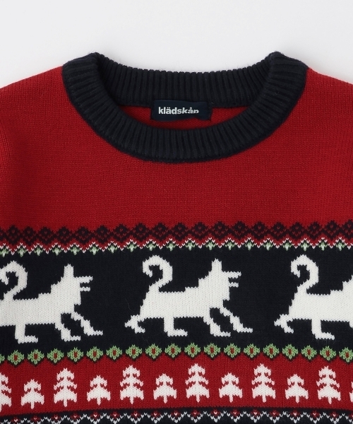 kladskap（クレードスコープ）の「オオカミニットプルオーバー（ニット/セーター・キッズ・ネイビー/オフホワイト・S(95-105cm)/M(110-120cm)/L(120-130cm)/SS(80-90cm)）」の5枚目の写真