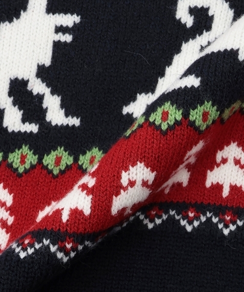 kladskap（クレードスコープ）の「オオカミニットプルオーバー（ニット/セーター・キッズ・ネイビー/オフホワイト・S(95-105cm)/M(110-120cm)/L(120-130cm)/SS(80-90cm)）」の7枚目の写真