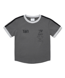 93トラッククロップリンガーティーシャツ_チャコール
