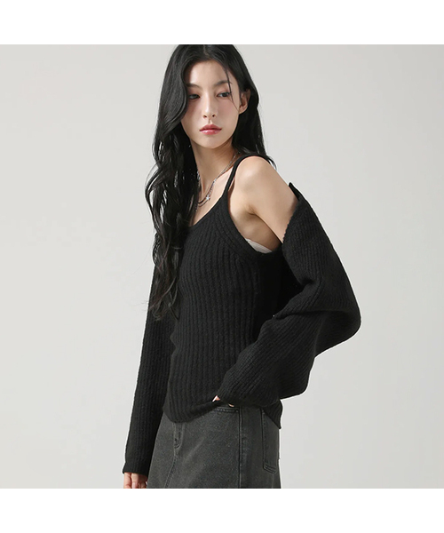 AVANDRESS(アバンドレス )の「Adel Bolero Cardigan Knit Set BLACK(カーディガン/ボレロ・レディース・ブラック・FREE)」の1枚目の写真
