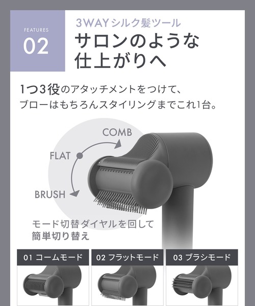 セール】SALONIA サロニア スムースシャインスマートドライヤー ヘア