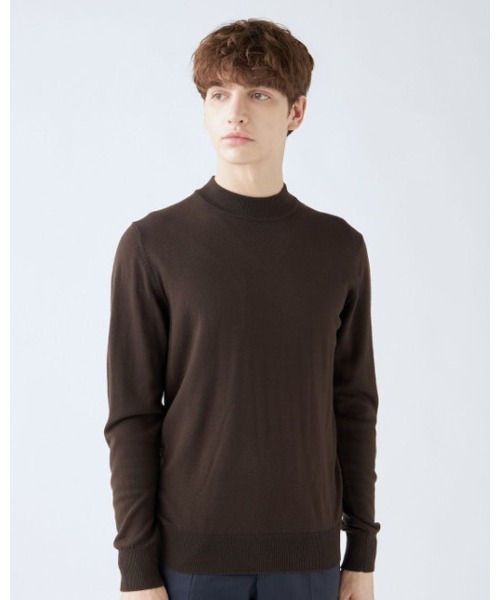 SUIT SELECT（スーツセレクト）の「【おうちで洗える】【RBC】【秋冬】ウールモックネックニットセーター/ZEGNA BARUFFA（ニット/セーター・メンズ・ブラウン/グリーン/レッド/ネイビー/オレンジ/ブラック・MEDIUM/LARGE/X-LARGE）」の3枚目の写真