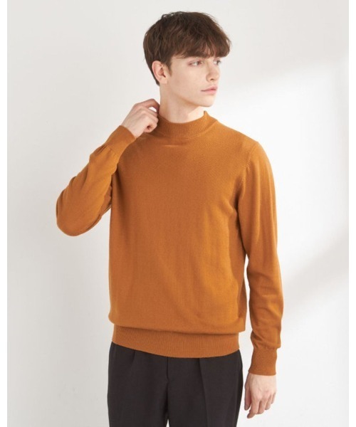 SUIT SELECT（スーツセレクト）の「【おうちで洗える】【RBC】【秋冬】ウールモックネックニットセーター/ZEGNA BARUFFA（ニット/セーター・メンズ・ブラウン/グリーン/レッド/ネイビー/オレンジ/ブラック・MEDIUM/LARGE/X-LARGE）」の6枚目の写真