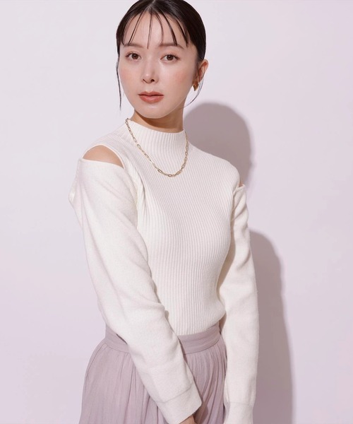 マイストラーダ　ケーブルドッキングニット マイストラーダ Mystrada フリルドッキングニット （チャコールグレー