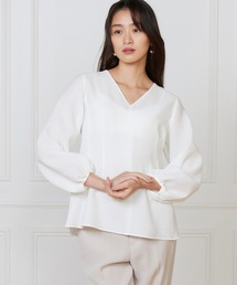 INED | BUBBLESジャガードVネックブラウス(シャツ/ブラウス)