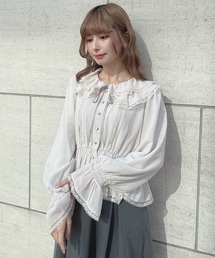 an another angelus | レース使いダブルラッフル衿ブラウス(シャツ/ブラウス)
