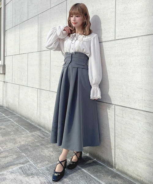 an another angelus（アンアナザーアンジェラス）の「レース使いダブルラッフル衿ブラウス（シャツ/ブラウス・レディース・オフホワイト/ピンクベージュ・FREE）」の20枚目の写真