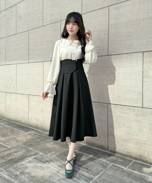 an another angelus（アンアナザーアンジェラス）の「レース使いダブルラッフル衿ブラウス（シャツ/ブラウス・レディース・オフホワイト/ピンクベージュ・FREE）」の19枚目の写真