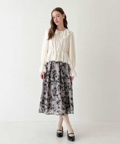 an another angelus（アンアナザーアンジェラス）の「レース使いダブルラッフル衿ブラウス（シャツ/ブラウス・レディース・オフホワイト/ピンクベージュ・FREE）」の17枚目の写真