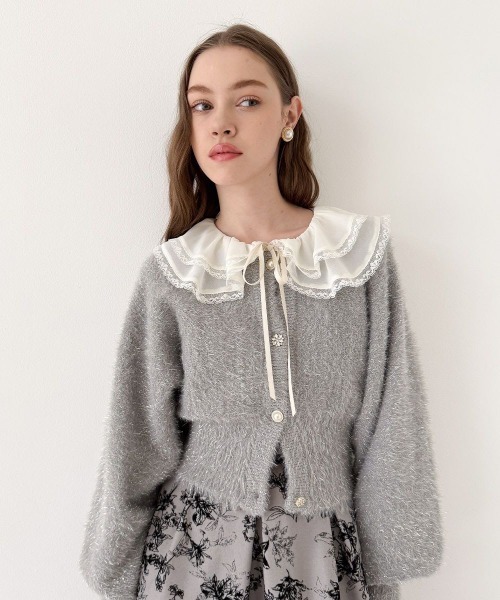 an another angelus（アンアナザーアンジェラス）の「レース使いダブルラッフル衿ブラウス（シャツ/ブラウス・レディース・オフホワイト/ピンクベージュ・FREE）」の16枚目の写真
