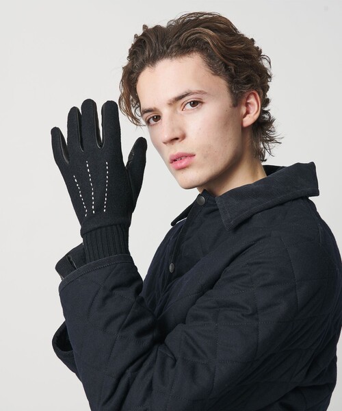 BEAUTY&YOUTH UNITED ARROWS（ビューティーアンドユースユナイテッドアローズ）の「コンビ ステッチ グローブ タッチパネル対応（手袋・メンズ・ブラウン系/ブラック/ダークグリーン/ネイビー/ライトグレー・FREE）」の2枚目の写真