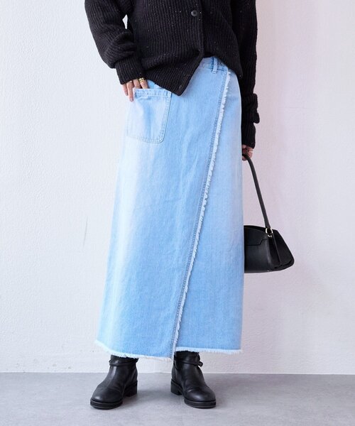 セール】【MONN.:.(モン)】ラップデニムスカート（スカート）｜RIVE