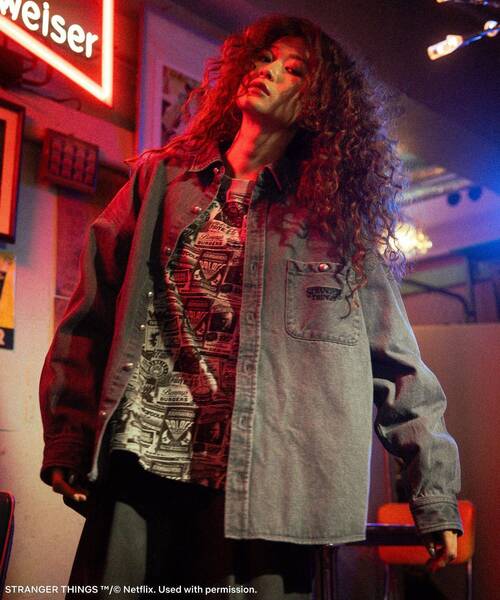 セール】□STRANGER THINGS×MINNETONKA デニムシャツ（シャツ/ブラウス