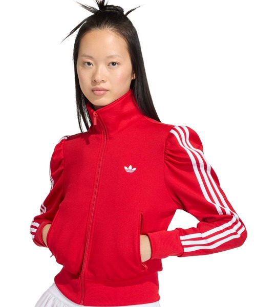 赤色ハイネックフルジップジャージ adidas ELEVATED SLEEVE FB TRACK TOP / アディダス エレベーテッド