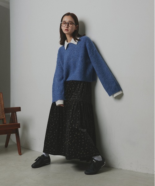 ad thie(アドティエ)の「フラワープリント ベロアスカート(スカート・レディース・ブラウン系/ブラック系2/ブラック系1・FREE)」の17枚目の写真