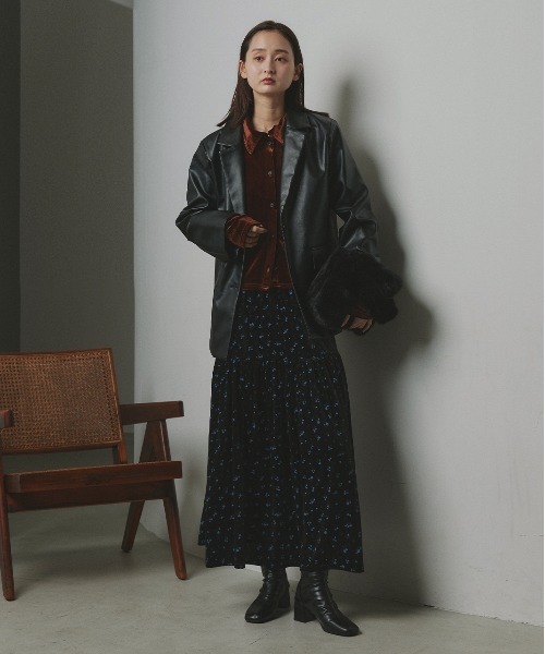 ad thie(アドティエ)の「フラワープリント ベロアスカート(スカート・レディース・ブラウン系/ブラック系2/ブラック系1・FREE)」の22枚目の写真