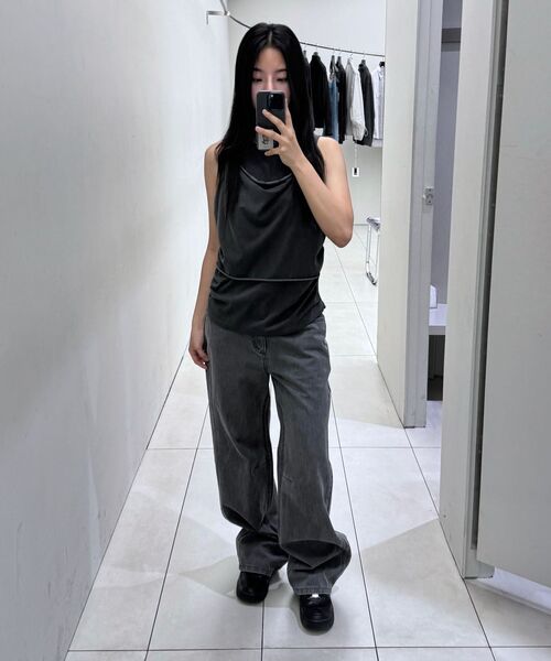 INSILENCE WOMEN(インサイレンスウーマン)の「ストレートカラー デニム カーキグレー(デニムパンツ・レディース・その他・SMALL/X-SMALL)」の17枚目の写真