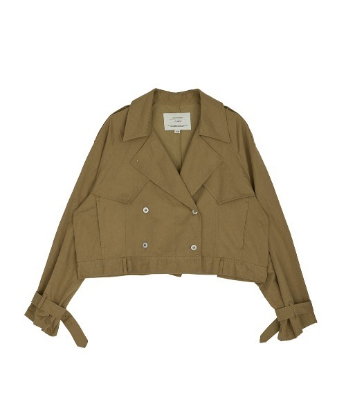 Ameri(アメリ)の「TENCEL DENIM SHORT TRENCH COAT(トレンチコート・レディース・ベージュ/ブラック/ブルー・SMALL/MEDIUM)」の12枚目の写真