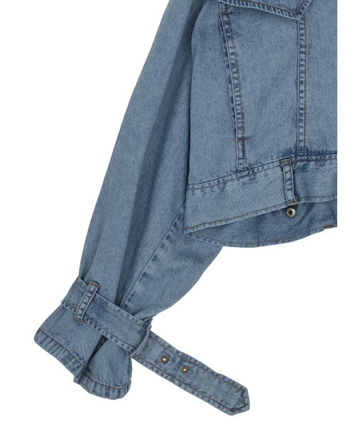 Ameri(アメリ)の「TENCEL DENIM SHORT TRENCH COAT(トレンチコート・レディース・ベージュ/ブラック/ブルー・SMALL/MEDIUM)」の16枚目の写真