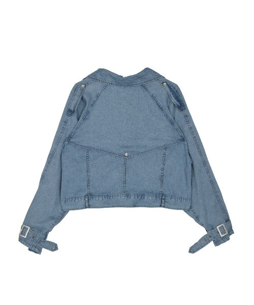 Ameri(アメリ)の「TENCEL DENIM SHORT TRENCH COAT(トレンチコート・レディース・ベージュ/ブラック/ブルー・SMALL/MEDIUM)」の18枚目の写真