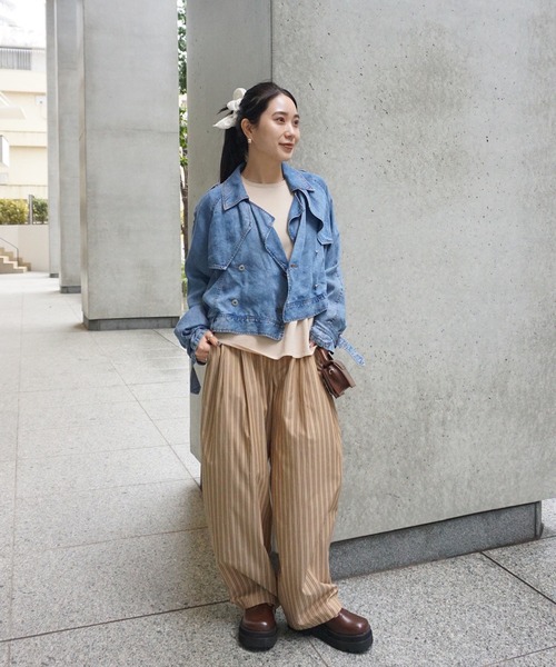AMERI完売新作✨TENCEL DENIM SHORT TRENCH COAT TENCEL DENIM SHORT TRENCH COAT（トレンチコート）｜Ameri（アメリ