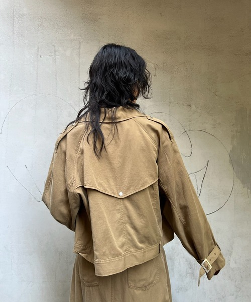 ジャケット・アウター TENCEL DENIM SHORT TRENCH COAT TENCEL DENIM SHORT TRENCH COAT（トレンチコート）｜Ameri（アメリ