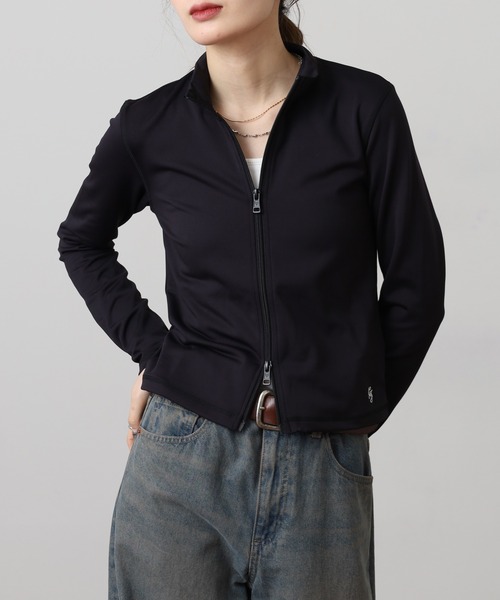 GUESS JEANS(ゲスジーンズ)の「GUESS JEANS フルジップ スウェットシャツ(スウェット・レディース・ブラック・S/L/M)」の1枚目の写真