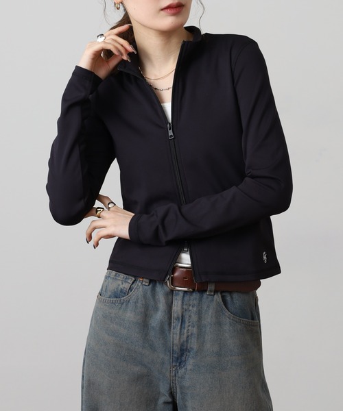 GUESS JEANS(ゲスジーンズ)の「GUESS JEANS フルジップ スウェットシャツ(スウェット・レディース・ブラック・S/L/M)」の2枚目の写真