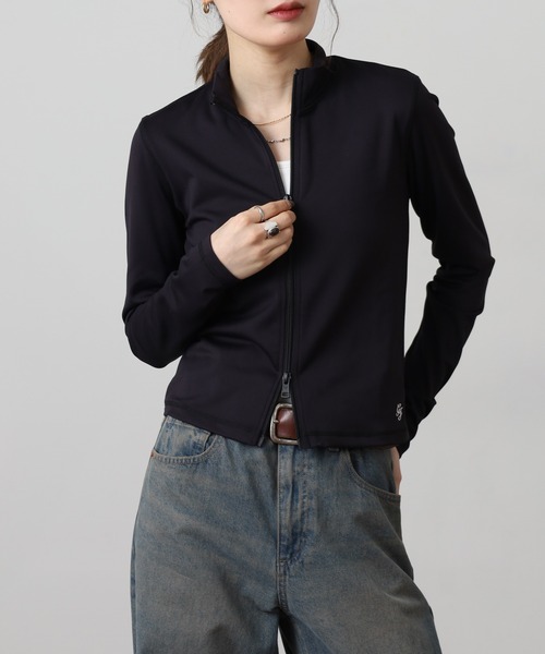 GUESS JEANS(ゲスジーンズ)の「GUESS JEANS フルジップ スウェットシャツ(スウェット・レディース・ブラック・S/L/M)」の4枚目の写真