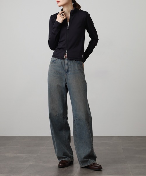 GUESS JEANS(ゲスジーンズ)の「GUESS JEANS フルジップ スウェットシャツ(スウェット・レディース・ブラック・S/L/M)」の7枚目の写真