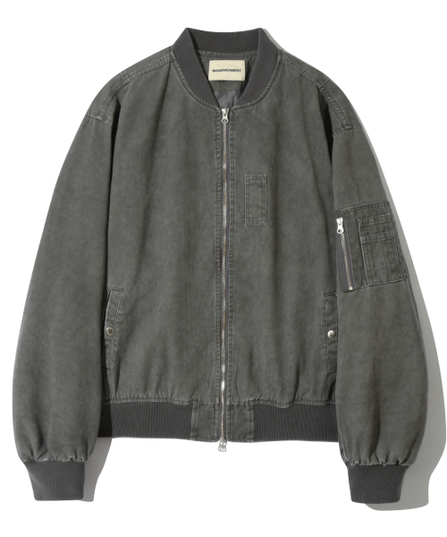 BASEMOMENT(ベースモーメント)の「ピグメントダイングウォッシュドMA-1ストーングレー(ブルゾン・メンズ・その他・LARGE/MEDIUM)」の1枚目の写真