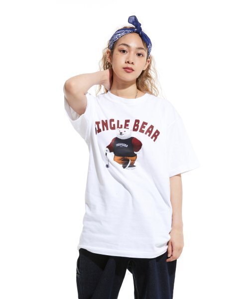 CREAM SODA LAB(クリームソーダラボ)の「LAB ポラシングルベア半袖Tシャツ ホワイトバーガンディ(Tシャツ/カットソー・メンズ・その他・MEDIUM/X-LARGE/XX-LARGE/LARGE)」の7枚目の写真